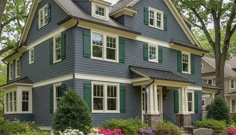 Durham NC home exterior freshly painted with smooth, weather-resistant finish by local house painters