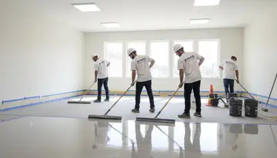 Durham NC epoxy floor coating in residential garage by professional house painters