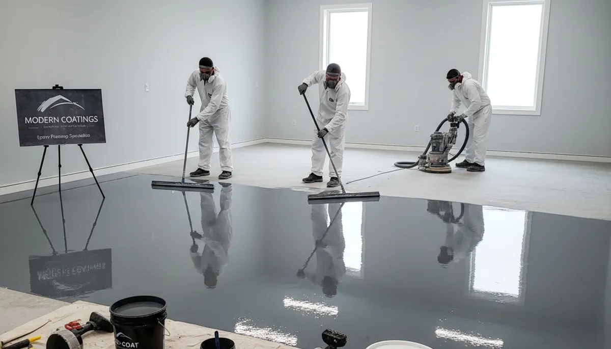 Professional epoxy garage floor coating in Durham, NC by experienced house painters