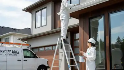 Professional gutter painting on a Durham NC home exterior by expert house painters