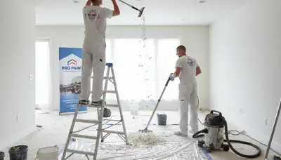Professional popcorn ceiling removal service in Durham, NC removing dated ceiling textures