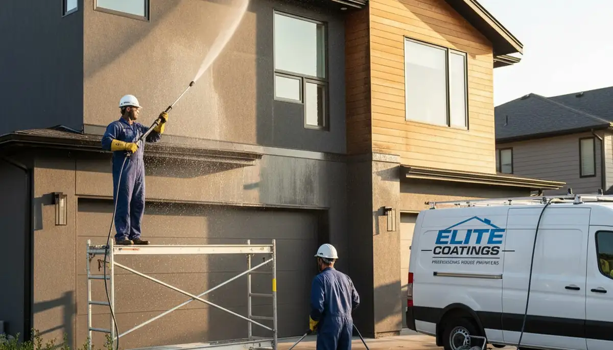 Professional pressure washing home exterior in Durham, NC for expert surface restoration