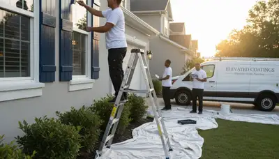 Professional shutter painting on Durham, NC home exterior by expert local painters