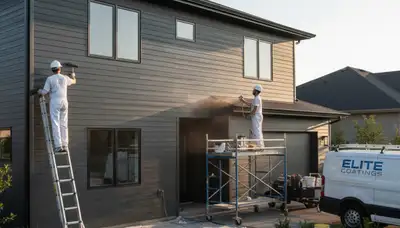 Professional siding painting on Durham NC home exterior by expert house painters for lasting protection