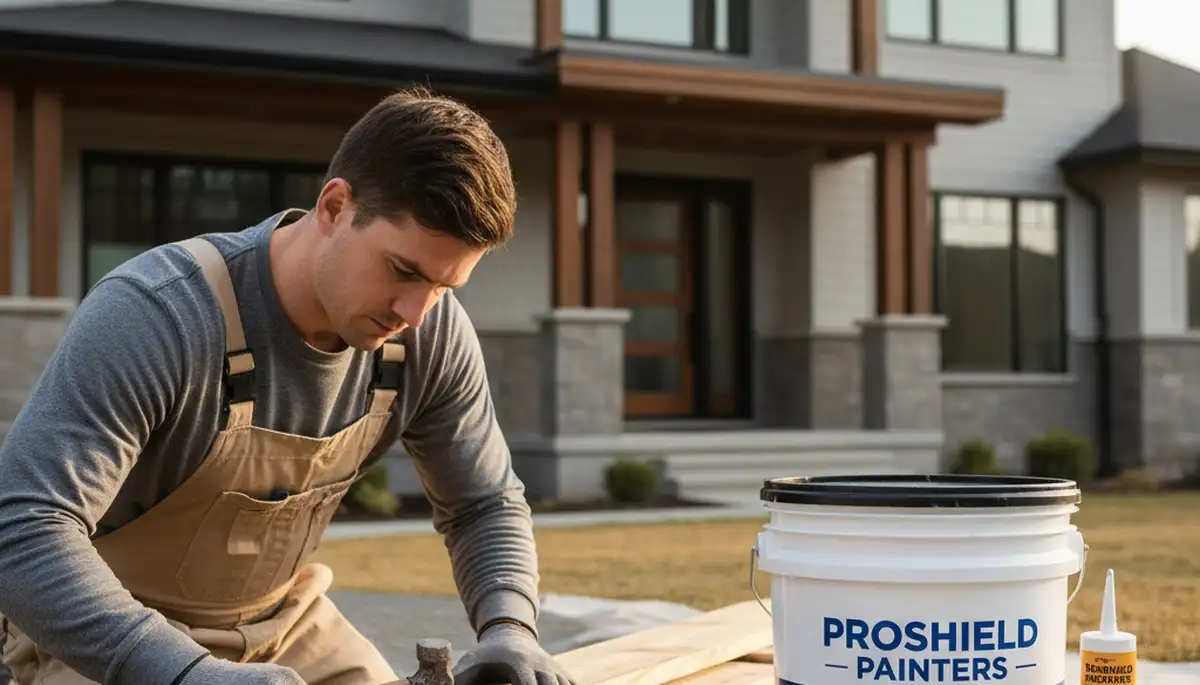 Professional wood rot repair and exterior painting on Durham NC home trim and siding